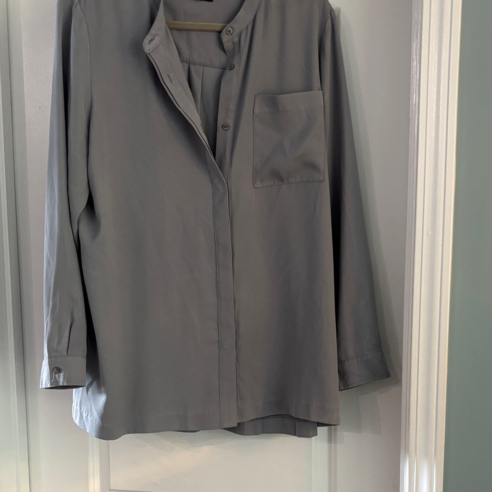 Alfani Gray/green Button-Up boyfriend shirt